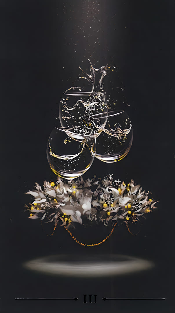 Three of Cups — True Black Tarot
