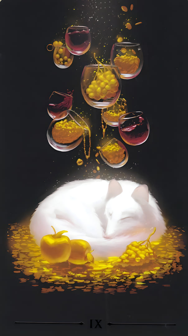 Nine of Cups — True Black Tarot