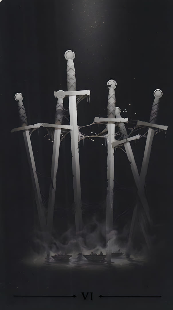 Six of Swords — True Black Tarot