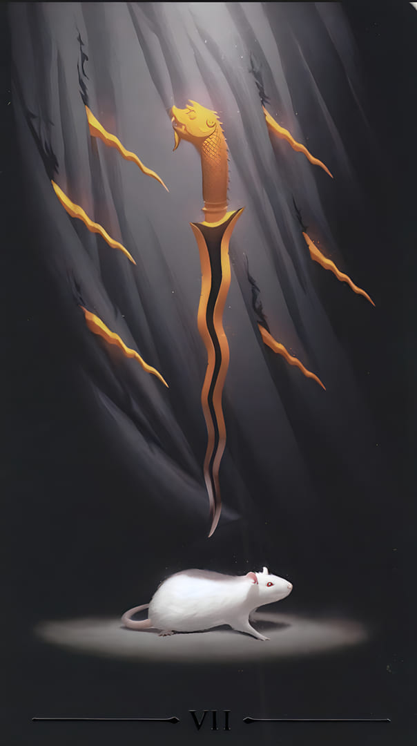 Seven of Swords — True Black Tarot