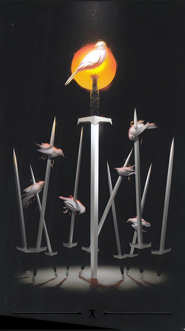 Ten of Swords — True Black Tarot