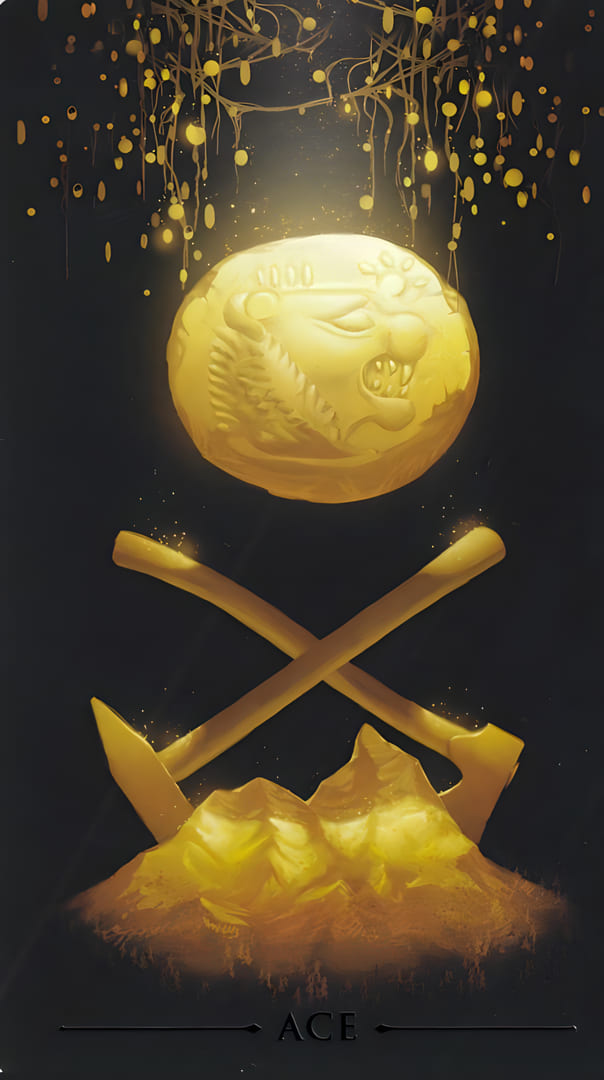 Ace of Pentacles — True Black Tarot