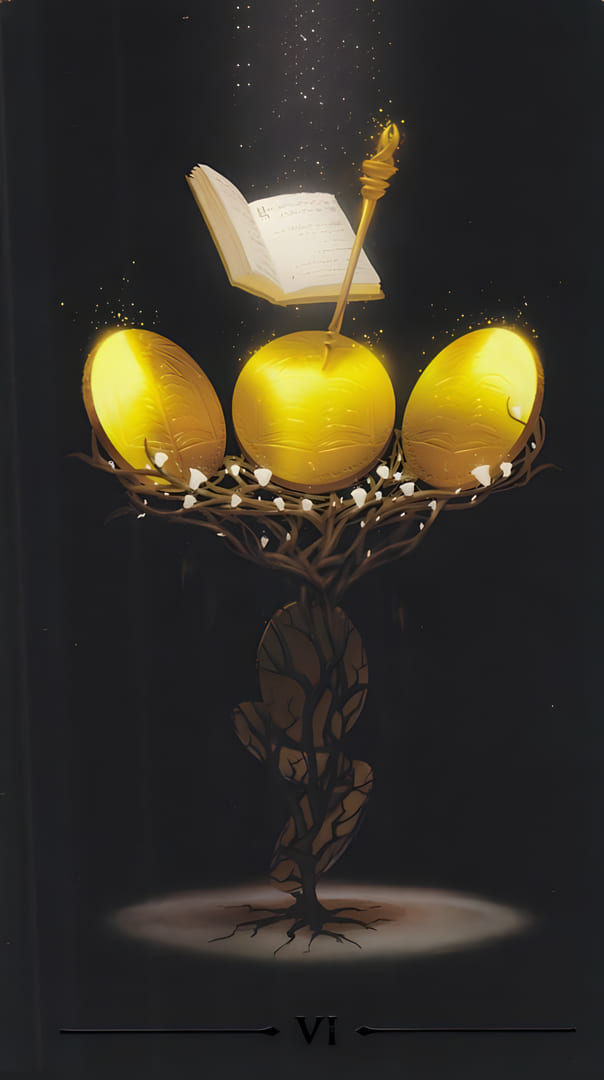 Six of Pentacles — True Black Tarot