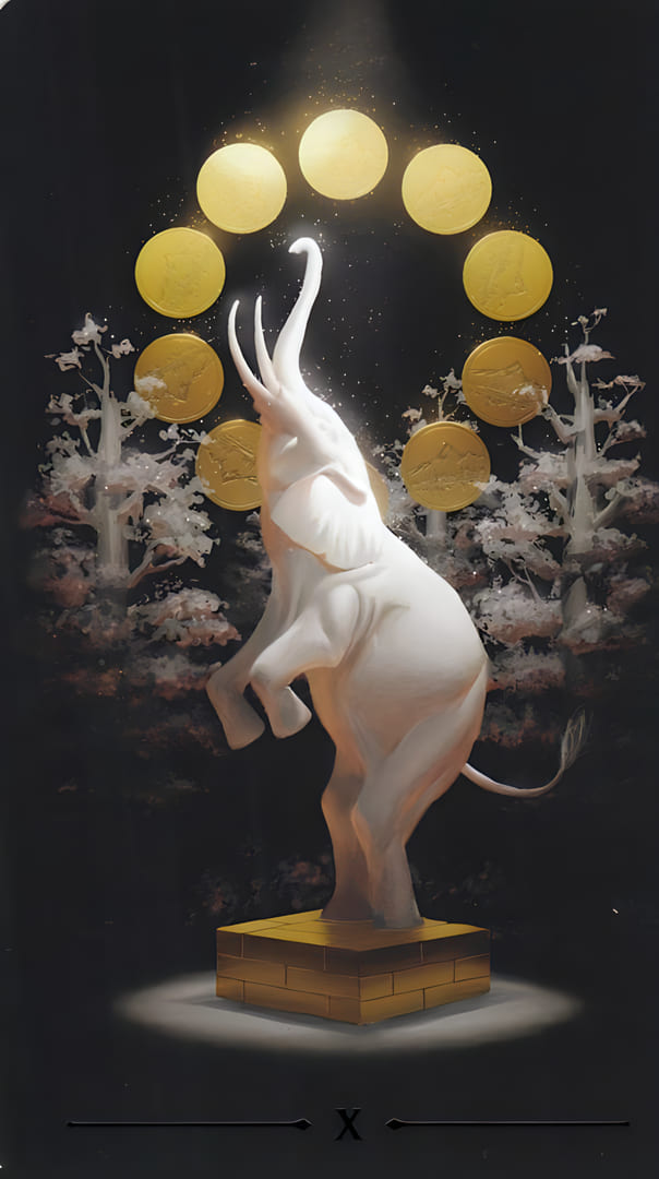 Diez de Oros — True Black Tarot