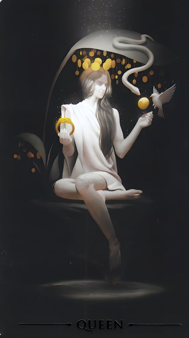 Queen of Pentacles — True Black Tarot