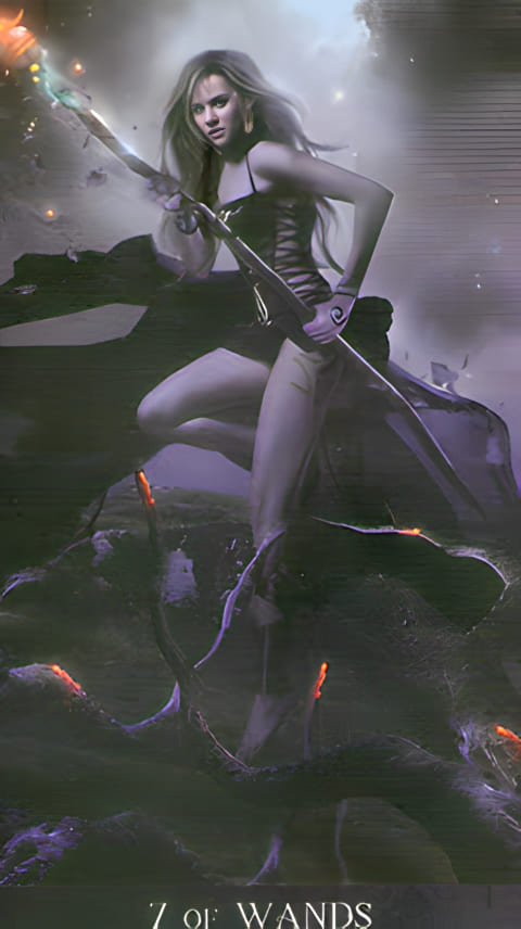Seven of Wands — Tarot de la Nuit