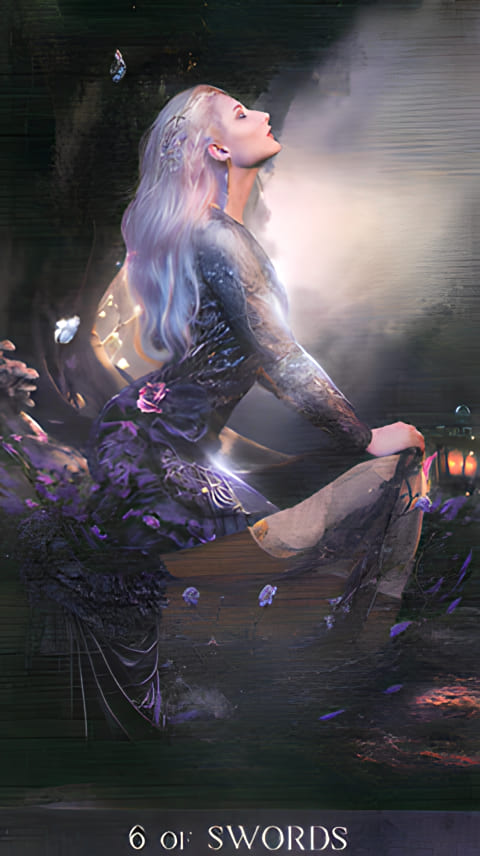 Six of Swords — Tarot de la Nuit