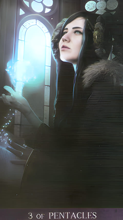 Tres de Oros — Tarot de la Nuit