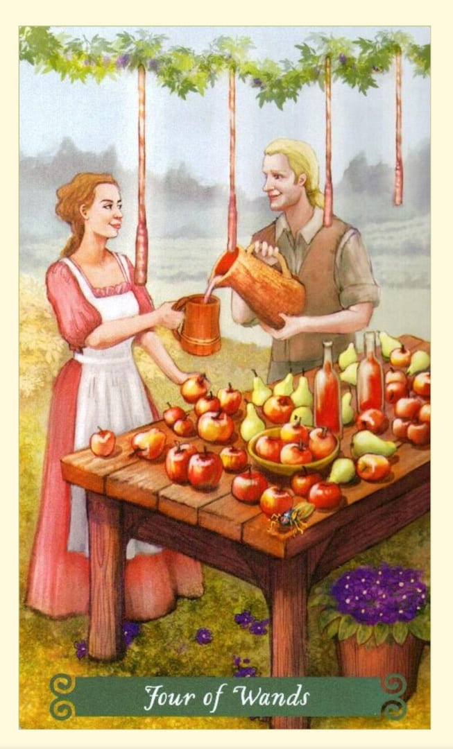 Four of Wands — The Green Witch Tarot