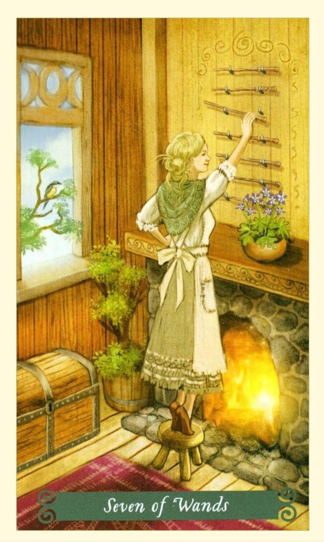 Seven of Wands — The Green Witch Tarot
