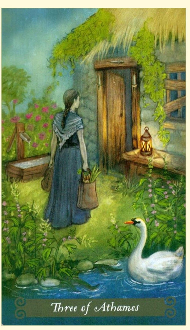 Tres de Espadas — Tarot de la Bruja Verde