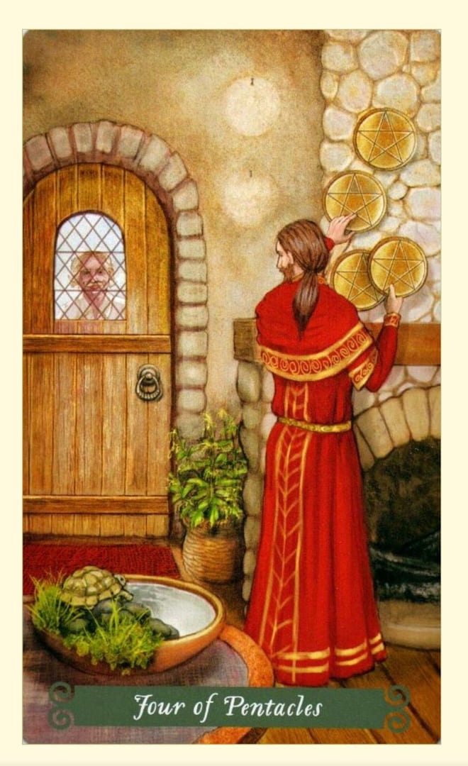 Cuatro de Oros — Tarot de la Bruja Verde