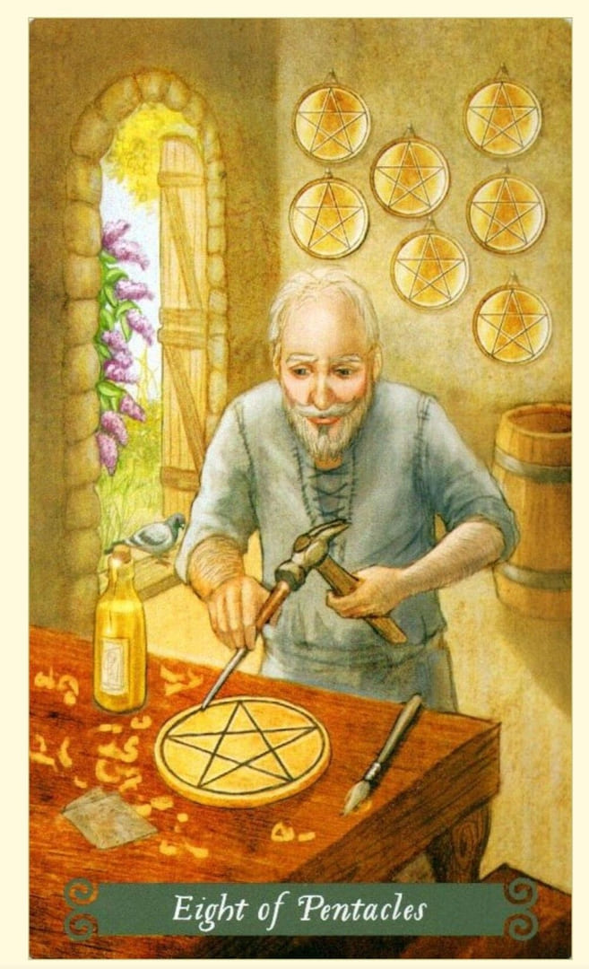 Eight of Pentacles — The Green Witch Tarot