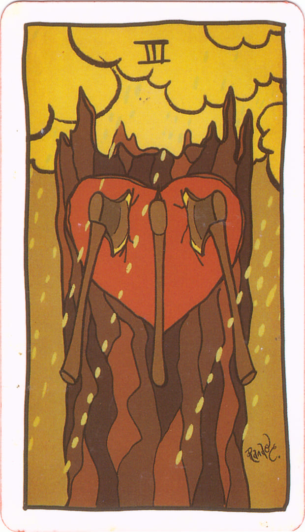 Tres de Espadas — Tarot of the Unknown