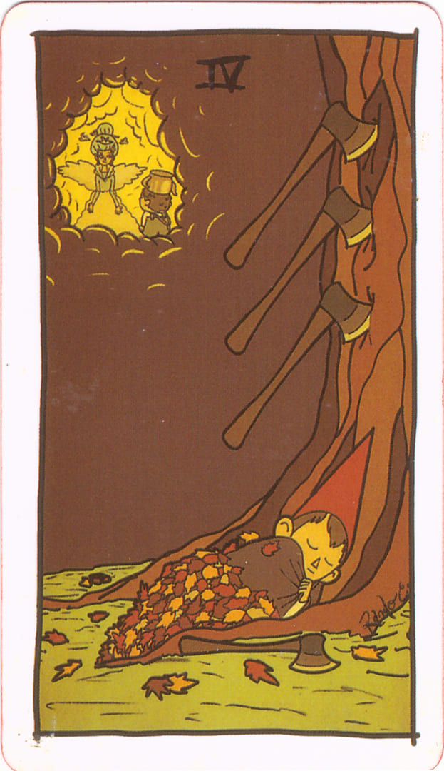 Cuatro de Espadas — Tarot of the Unknown