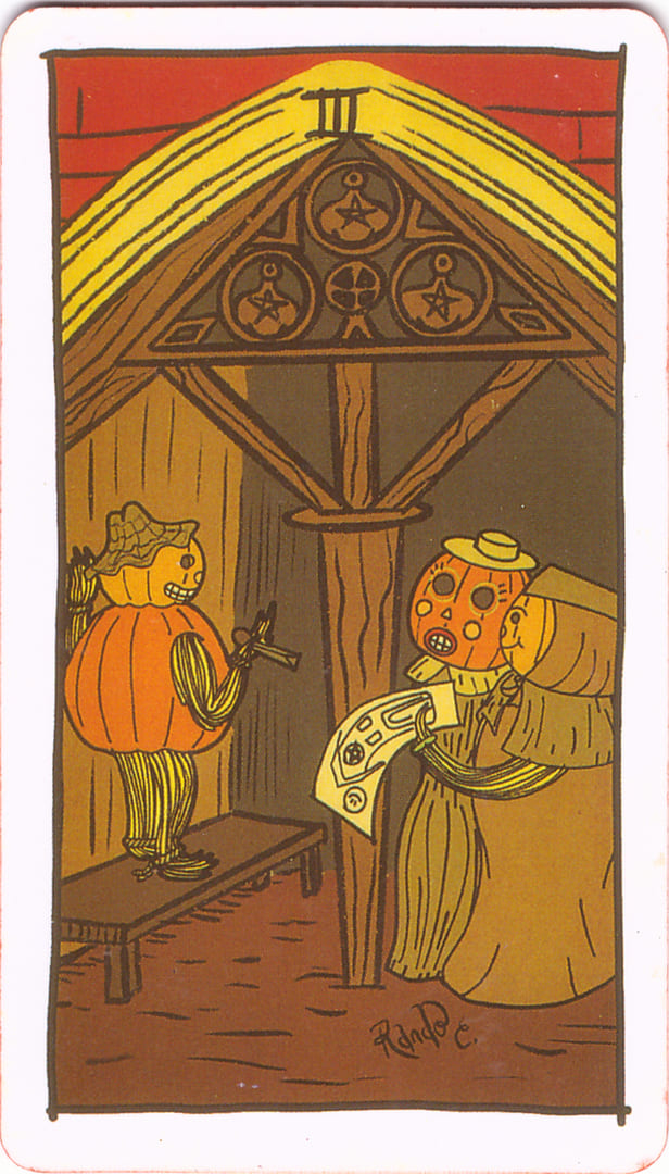 Tres de Oros — Tarot of the Unknown