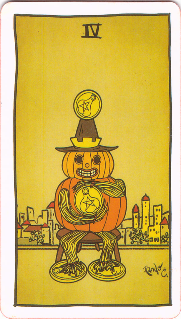 Cuatro de Oros — Tarot of the Unknown