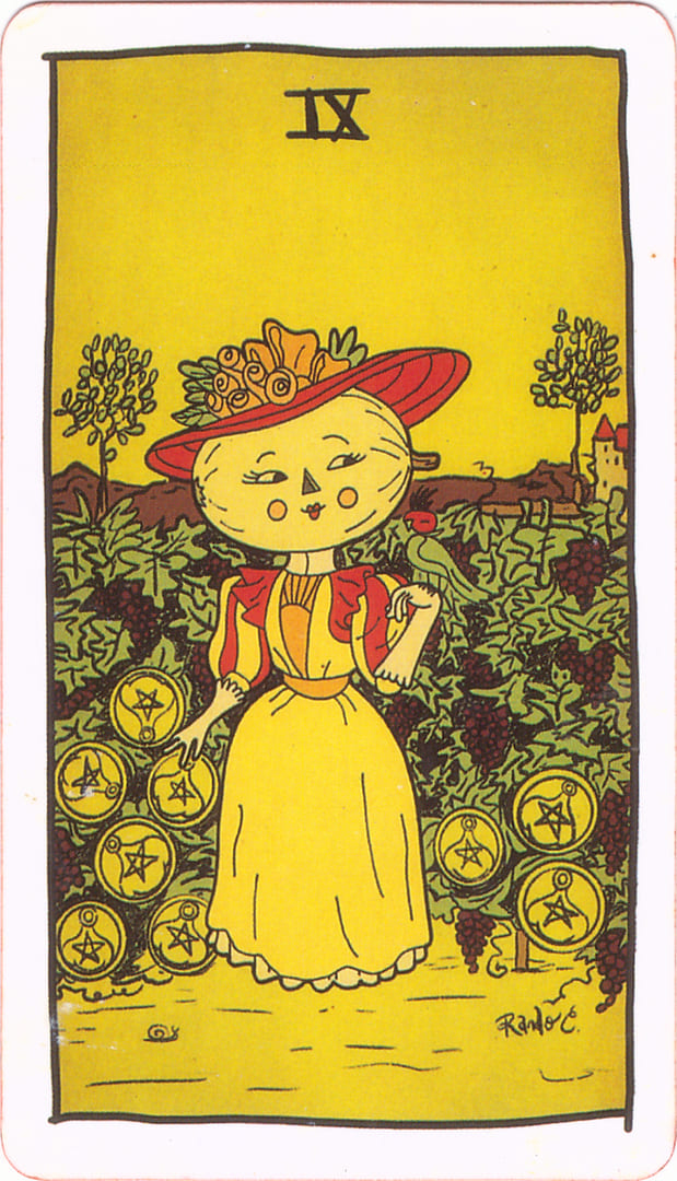 Nueve de Oros — Tarot of the Unknown