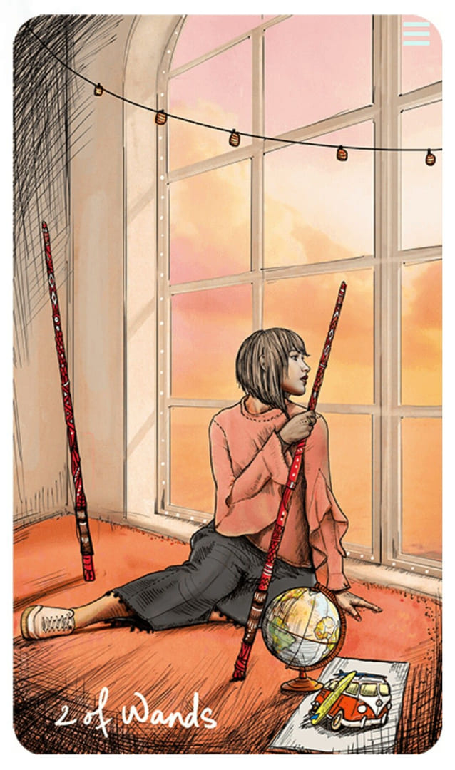 Dos de Bastos — Tarot Vidente de Luz