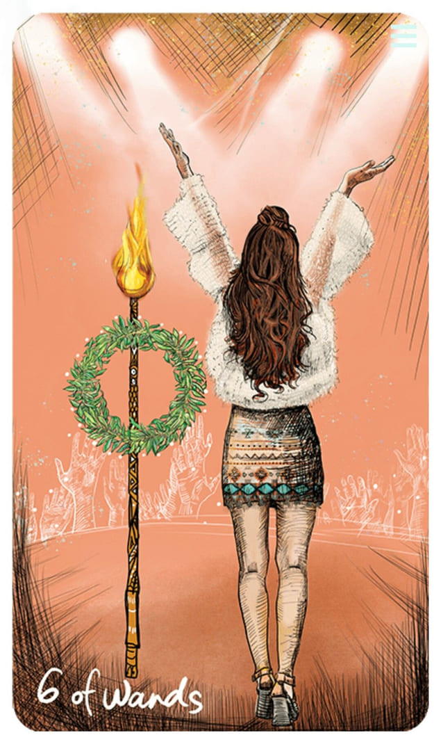 Seis de Bastos — Tarot Vidente de Luz