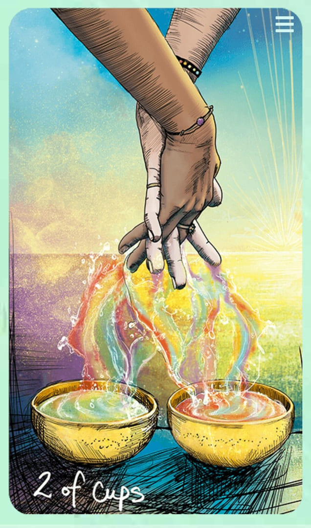 Dos de Copas — Tarot Vidente de Luz