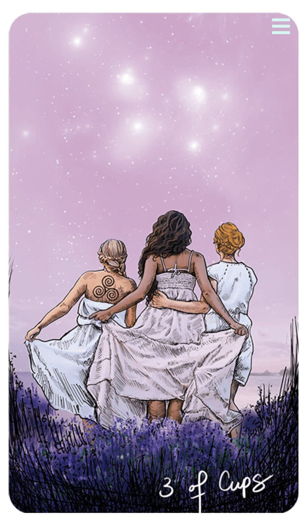 Tres de Copas — Tarot Vidente de Luz