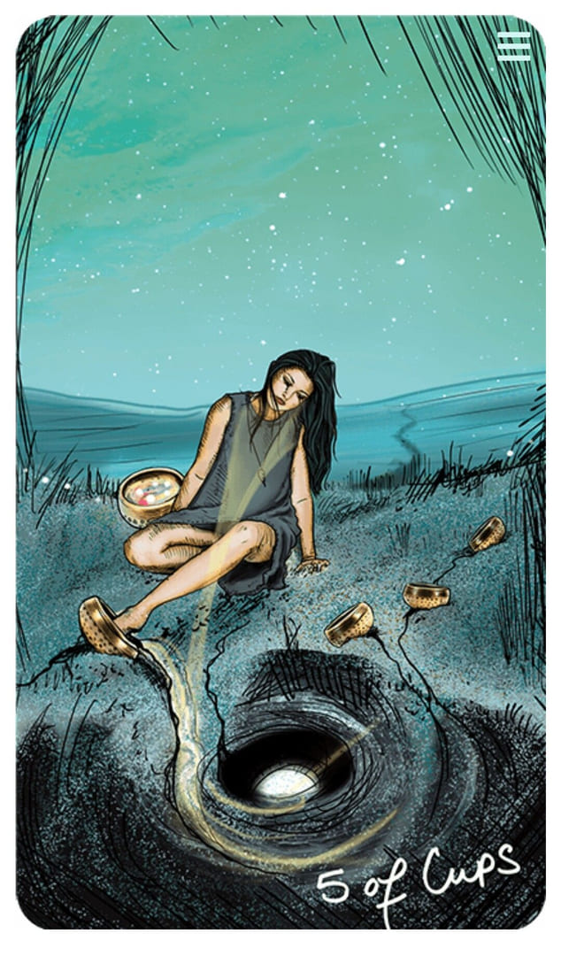 Cinco de Copas — Tarot Vidente de Luz