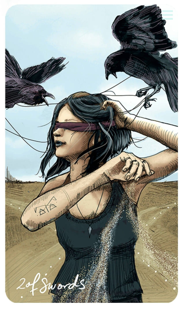 Dos de Espadas — Tarot Vidente de Luz