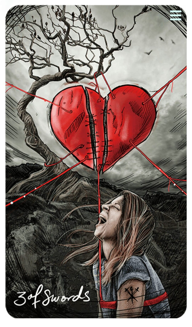 Tres de Espadas — Tarot Vidente de Luz