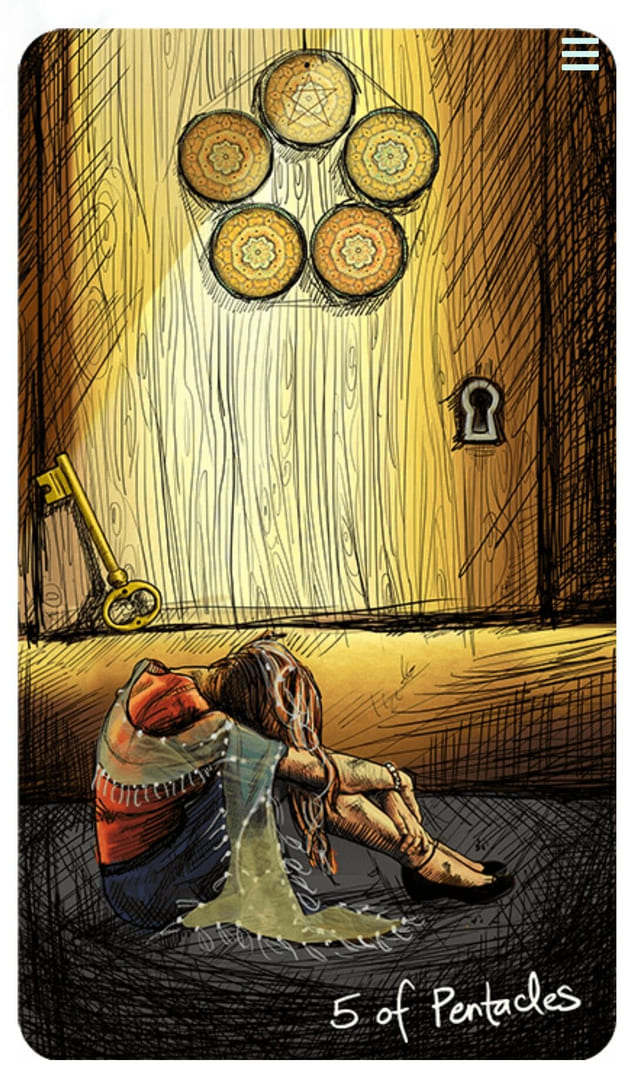 Cinco de Oros — Tarot Vidente de Luz