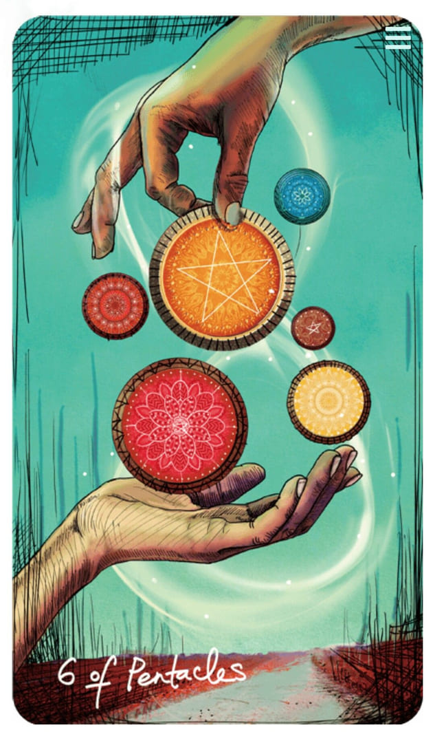 Seis de Oros — Tarot Vidente de Luz