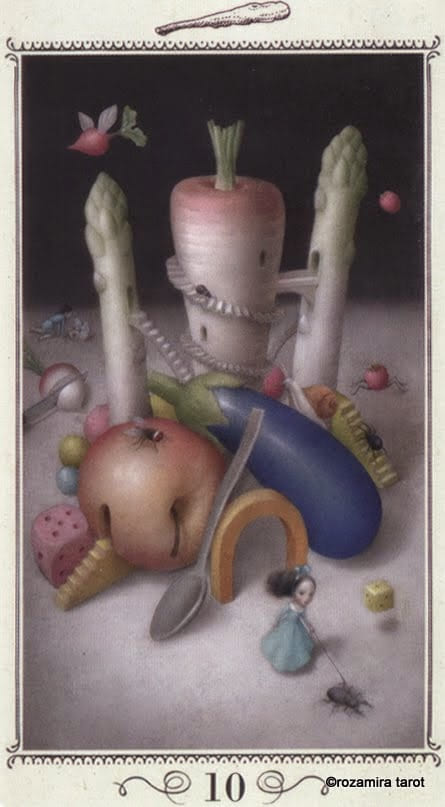 Ten of Wands — Nicoletta Ceccoli Tarot Card Meanings