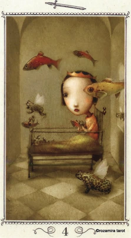 Cuatro de Espadas — Tarot de Nicoletta Ceccoli
