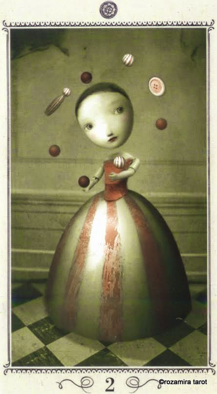 Dos de Oros — Tarot de Nicoletta Ceccoli
