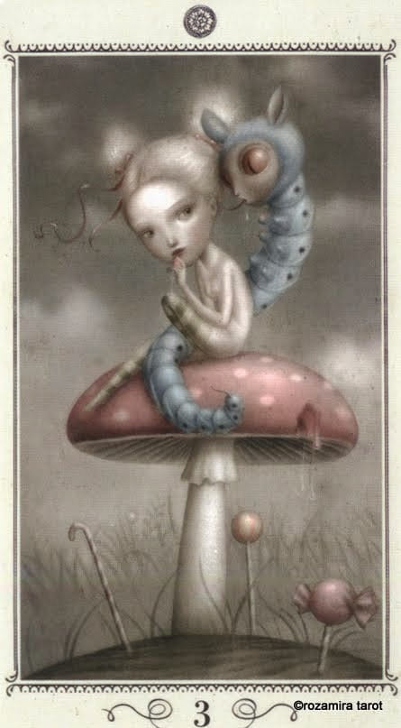 Tres de Oros — Tarot de Nicoletta Ceccoli