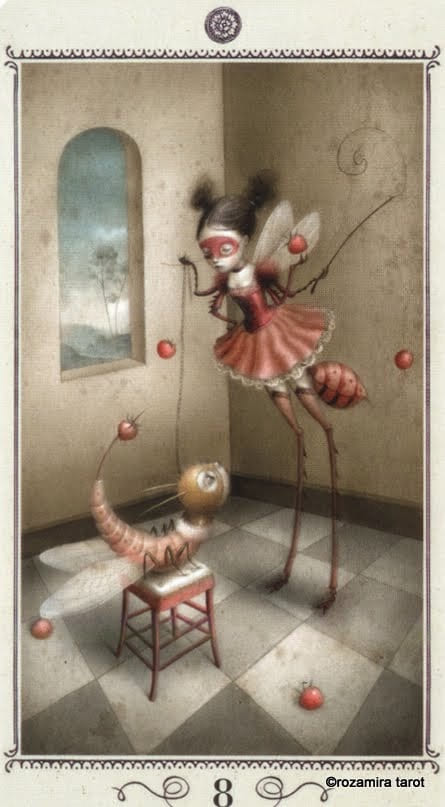 Eight of Pentacles — Nicoletta Ceccoli Tarot Card Meanings