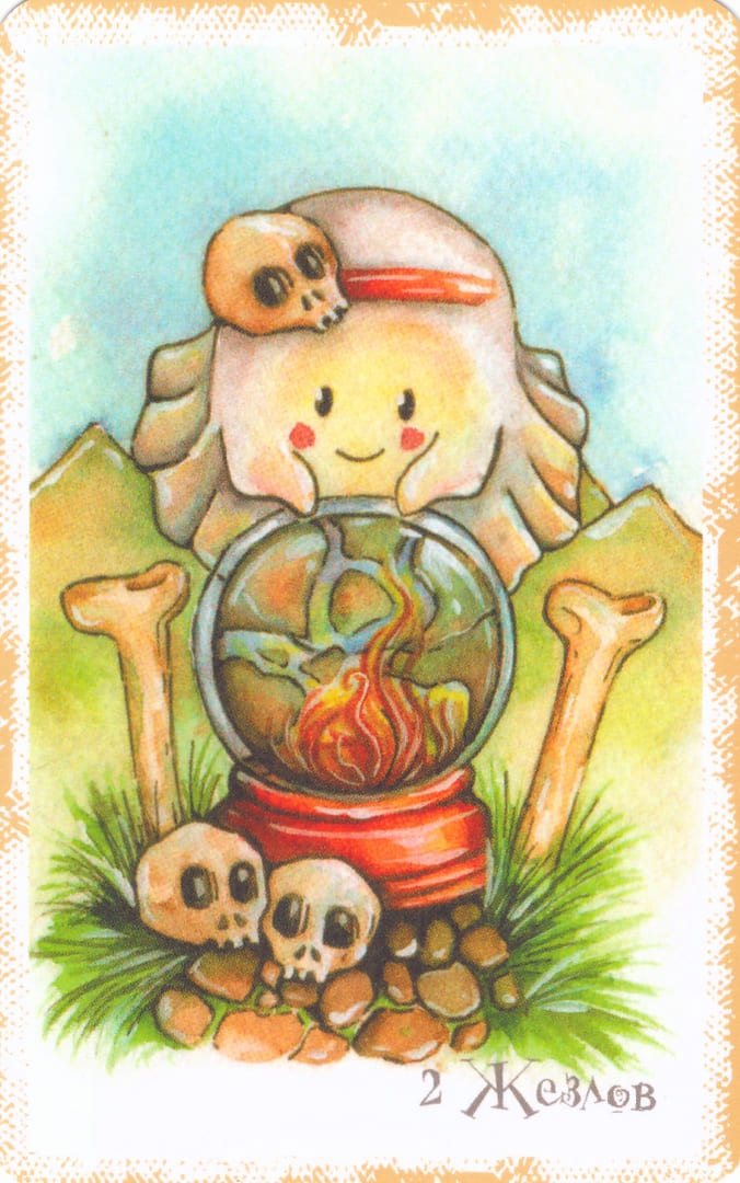 Dos de Bastos — Boo Tarot