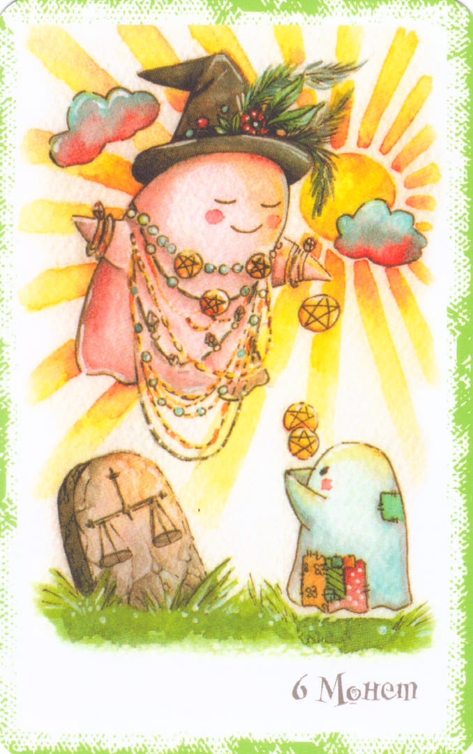 Seis de Oros — Boo Tarot