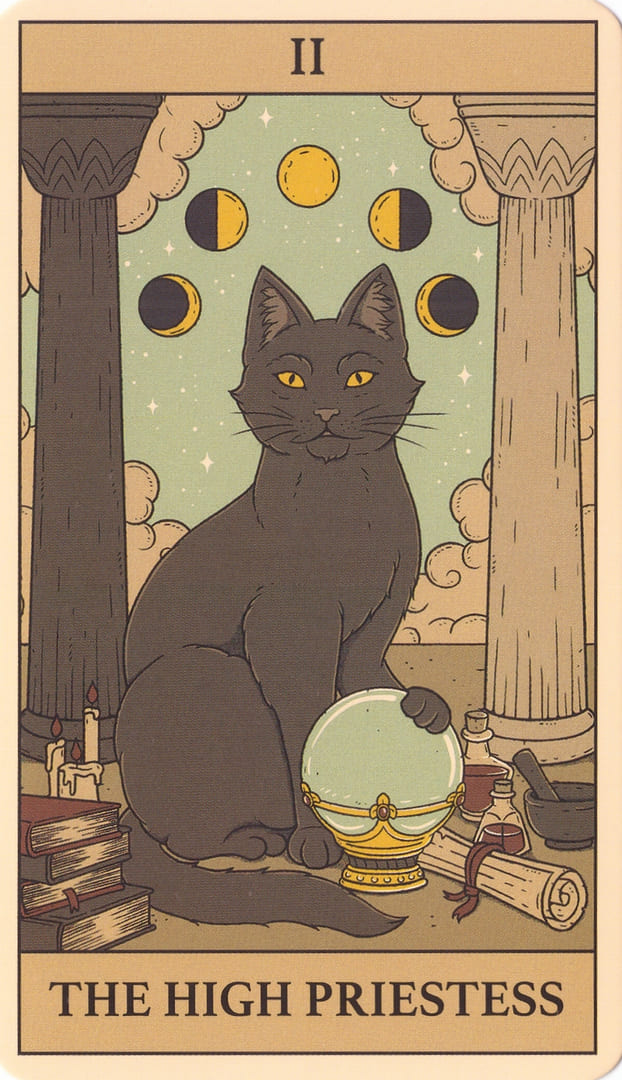 The High Priestess — Cats Rule the Earth Tarot