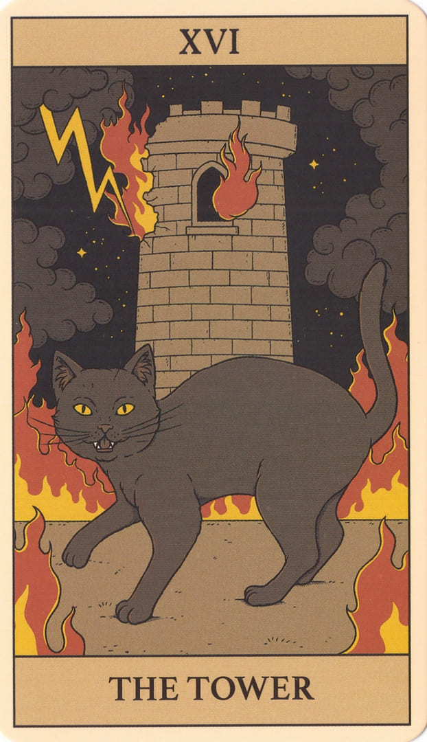The Tower — Cats Rule the Earth Tarot