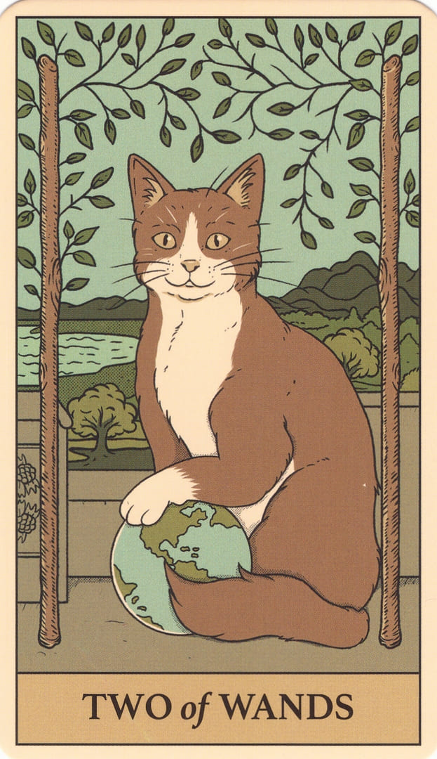 Двойка жезлов — Cats Rule the Earth Tarot