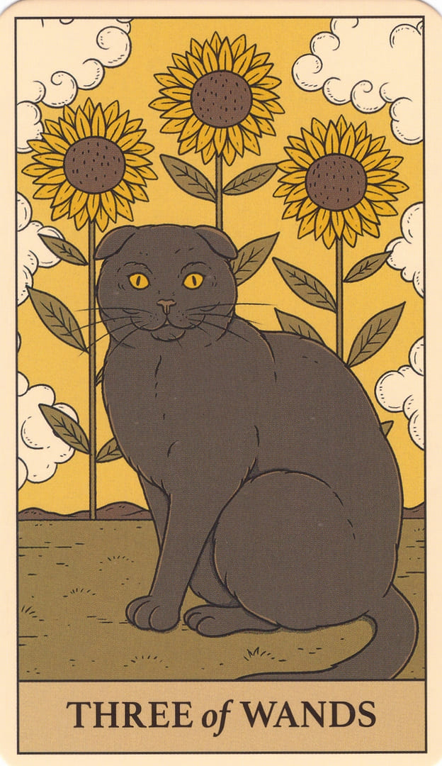 Three of Wands — Cats Rule the Earth Tarot