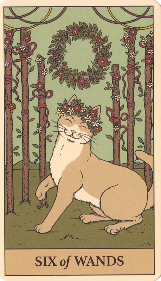 Six of Wands — Cats Rule the Earth Tarot