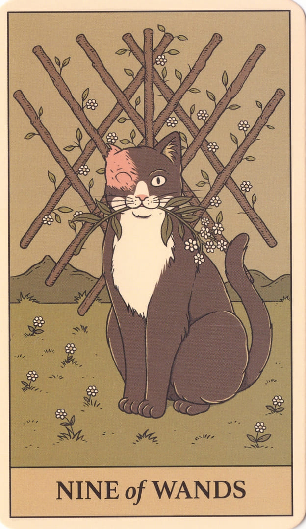 Nine of Wands — Cats Rule the Earth Tarot
