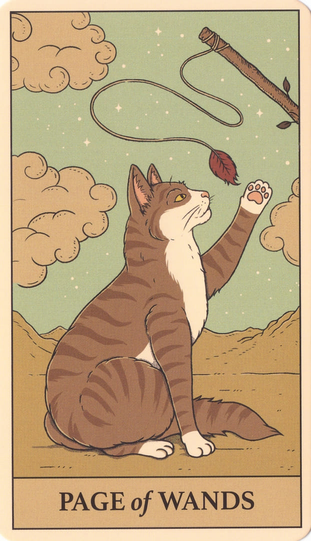 Паж жезлов — Cats Rule the Earth Tarot