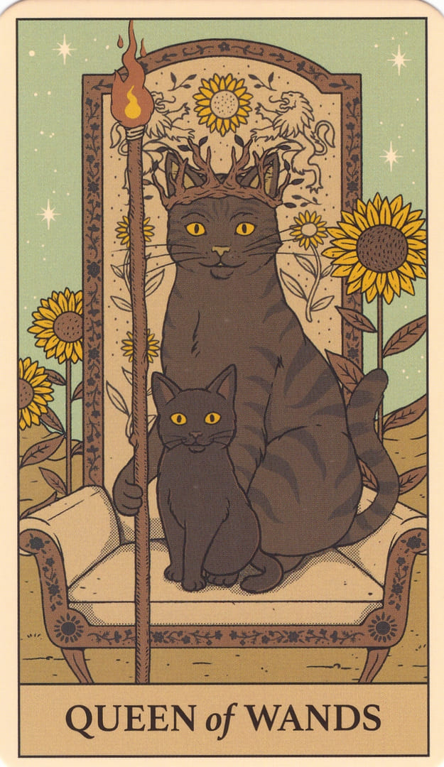 Королева жезлов — Cats Rule the Earth Tarot