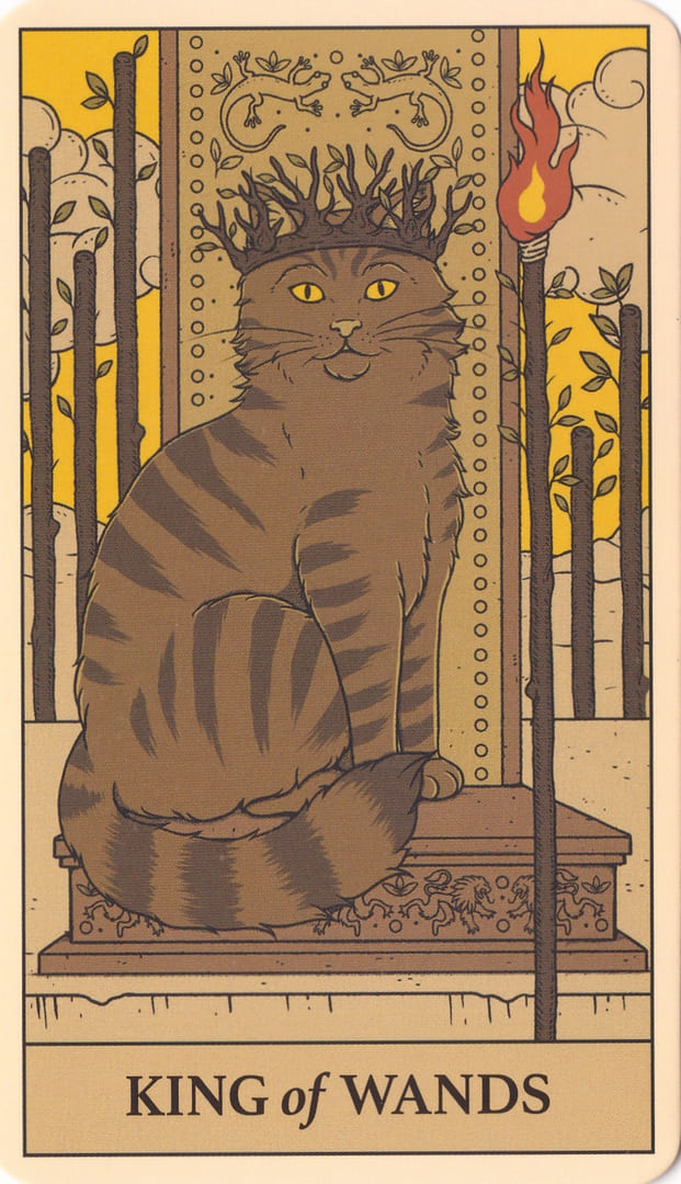 King of Wands — Cats Rule the Earth Tarot