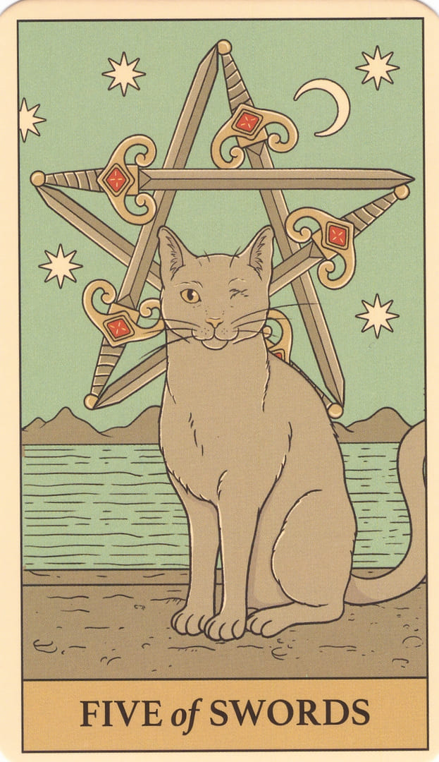 Five of Swords — Cats Rule the Earth Tarot