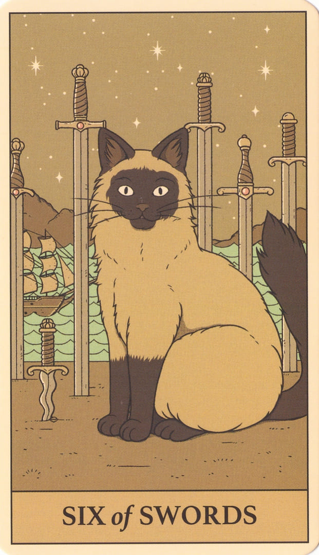 Шестёрка мечей — Cats Rule the Earth Tarot