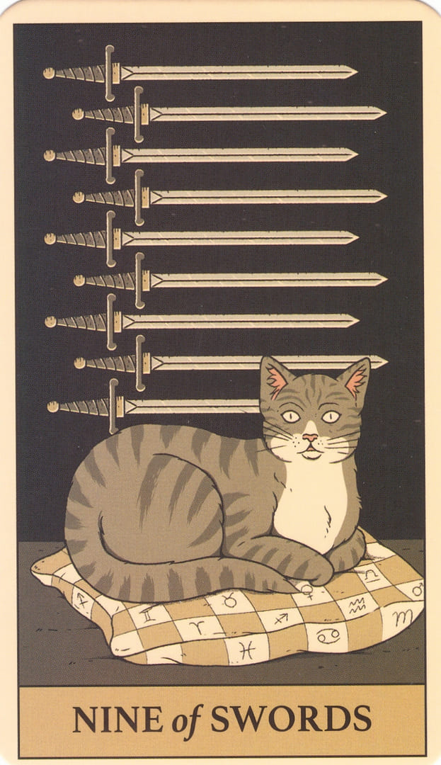Nine of Swords — Cats Rule the Earth Tarot